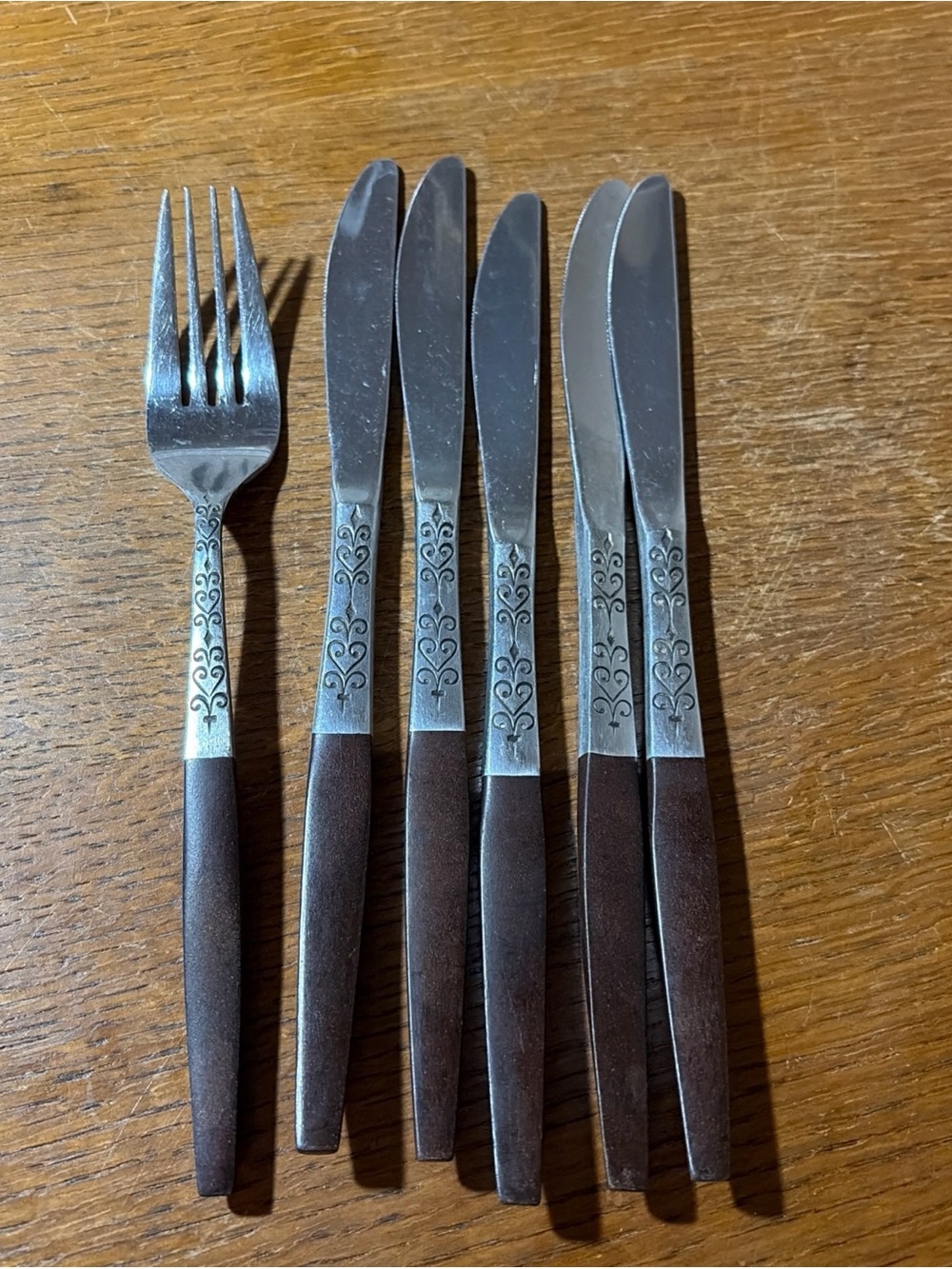 MCM flatware Interpur Japan Wood Handle Stainless Steel
